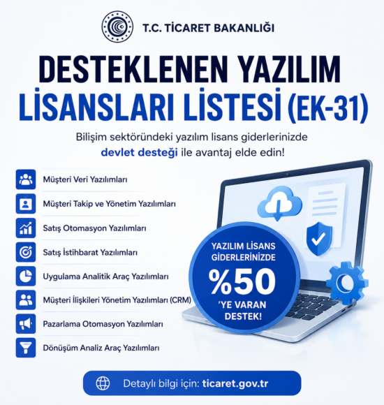 Ticaret Bakanlığı Desteklenen Yazılım Lisansları